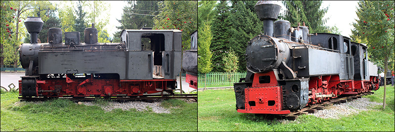 Bildcollage von zwei Lokomotiven
